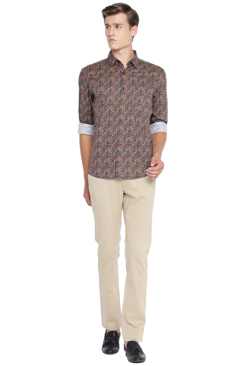 BASICS SLIM FIT PRINTED SHIRT