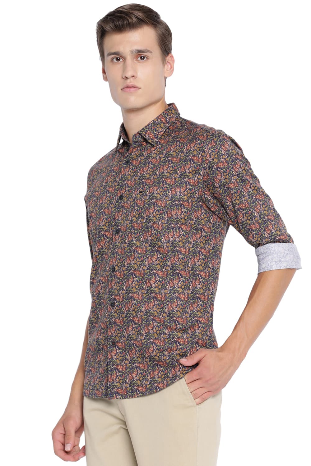 BASICS SLIM FIT PRINTED SHIRT