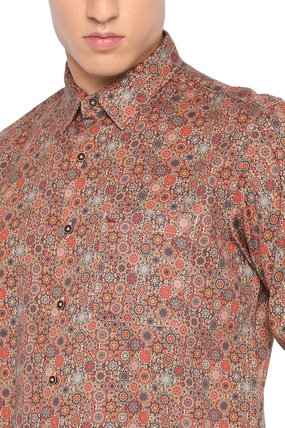 BASICS SLIM FIT PRINTED SHIRT