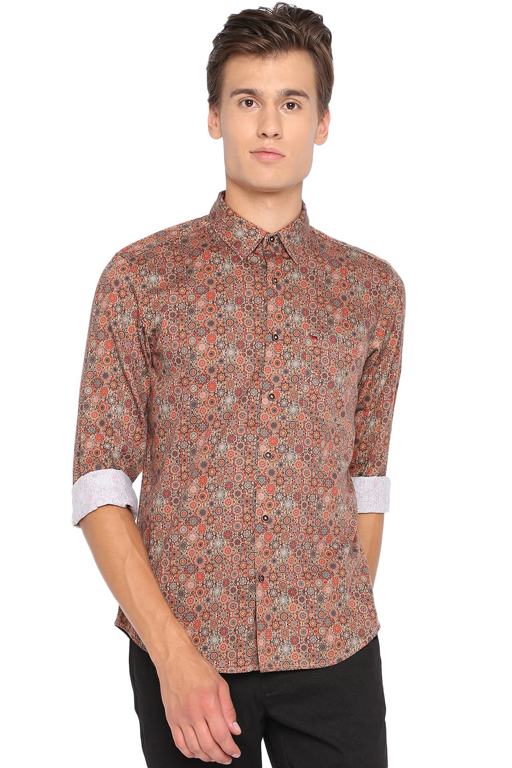 BASICS SLIM FIT PRINTED SHIRT