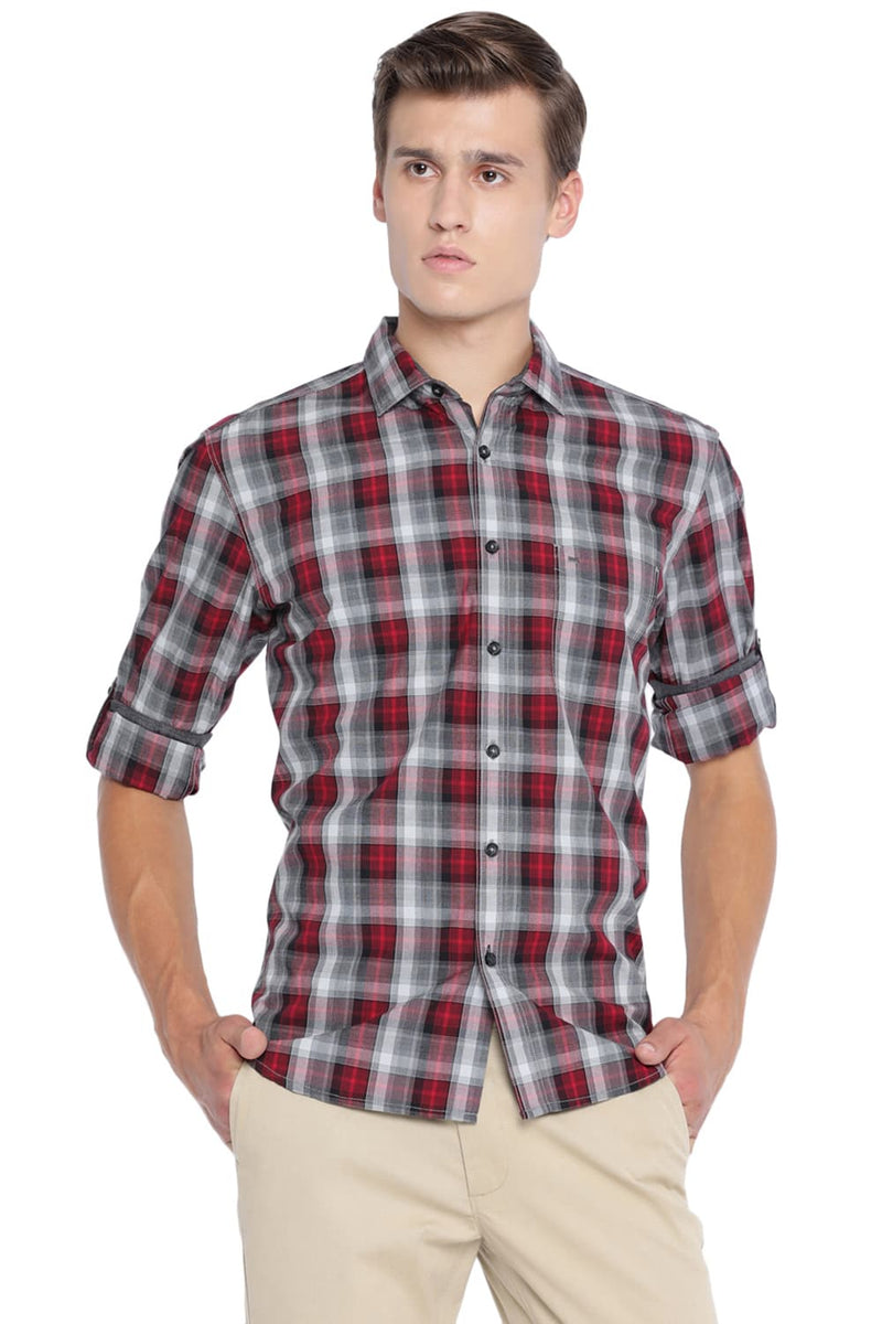 BASICS SLIM FIT CHECKS SHIRT