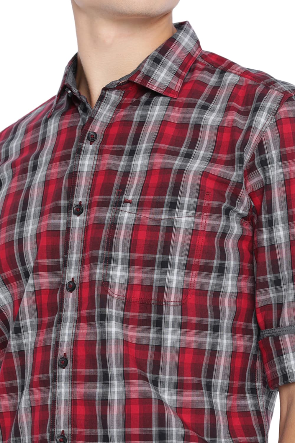 BASICS SLIM FIT CHECKS SHIRT