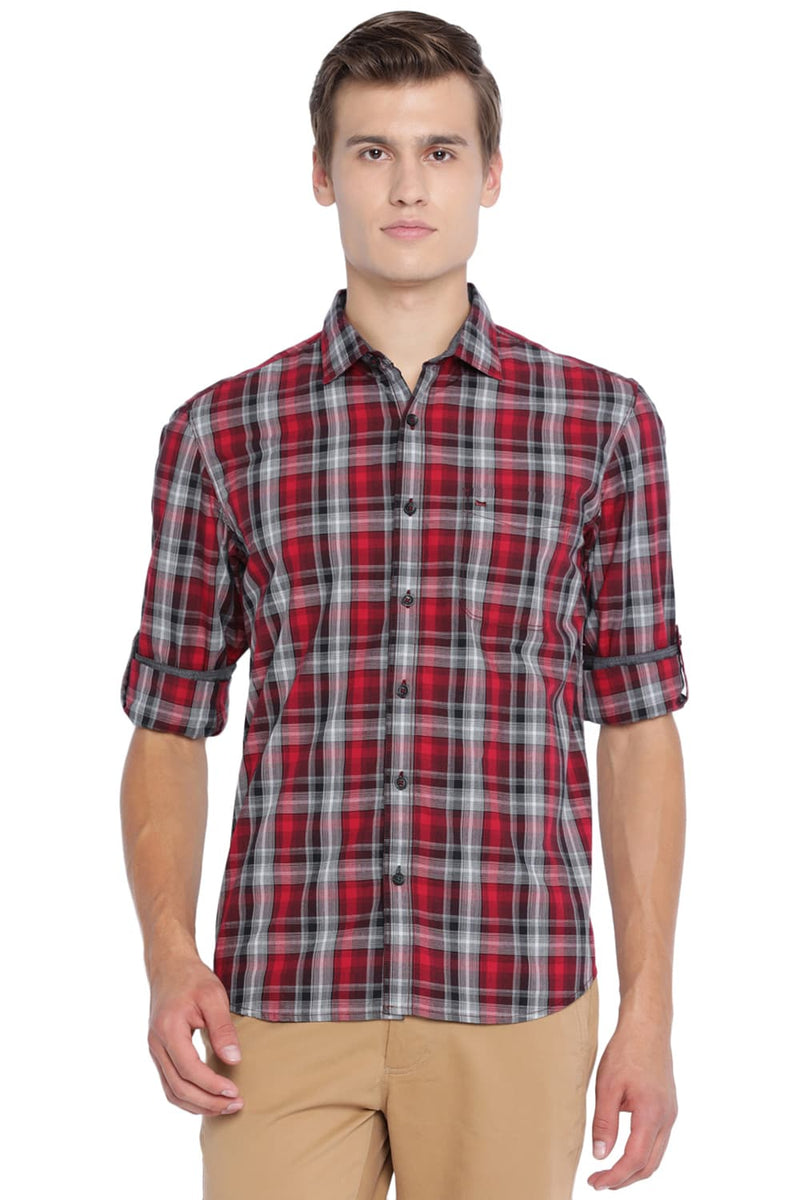 BASICS SLIM FIT CHECKS SHIRT