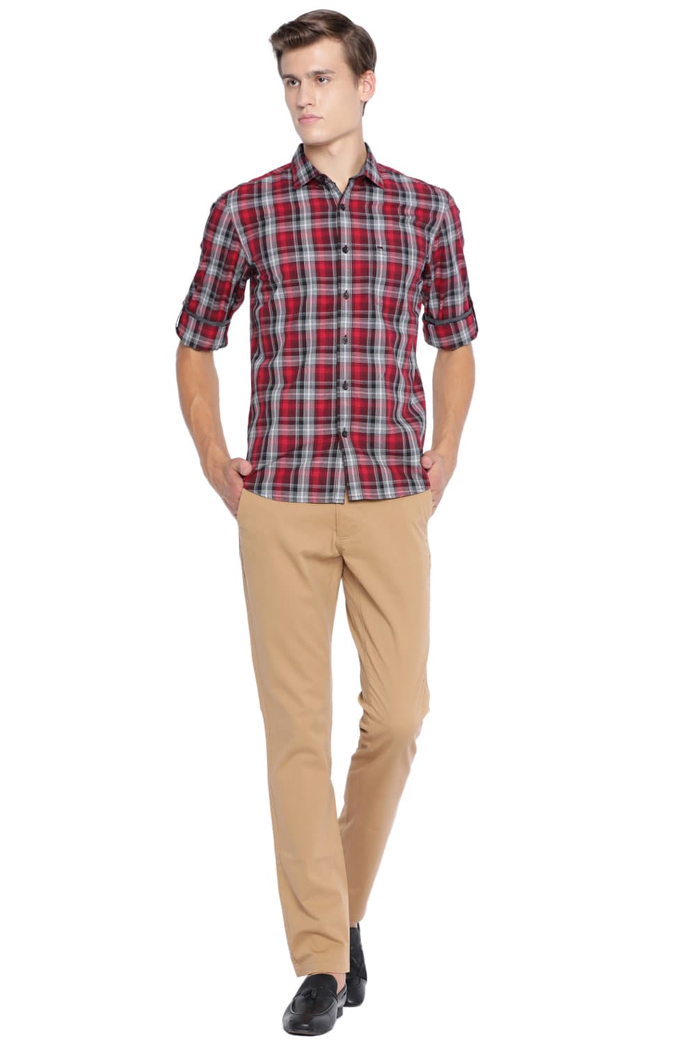 BASICS SLIM FIT CHECKS SHIRT