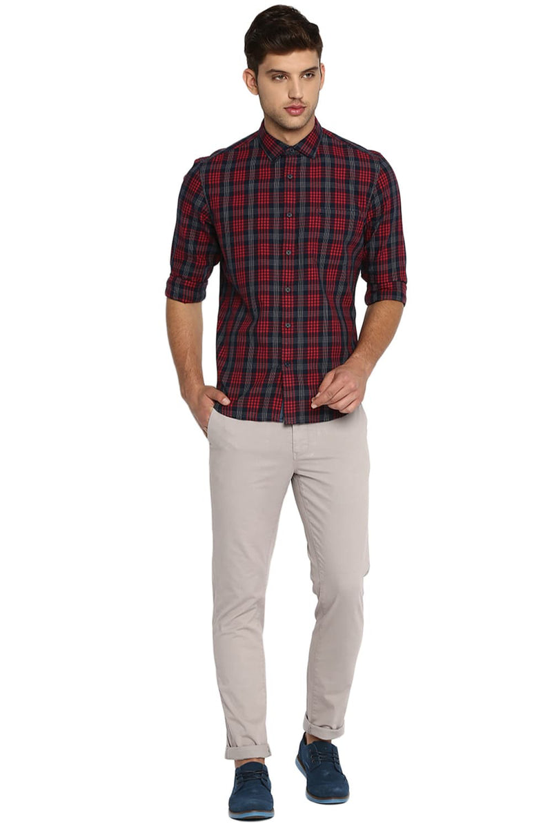 BASICS SLIM FIT CHECKS SHIRT