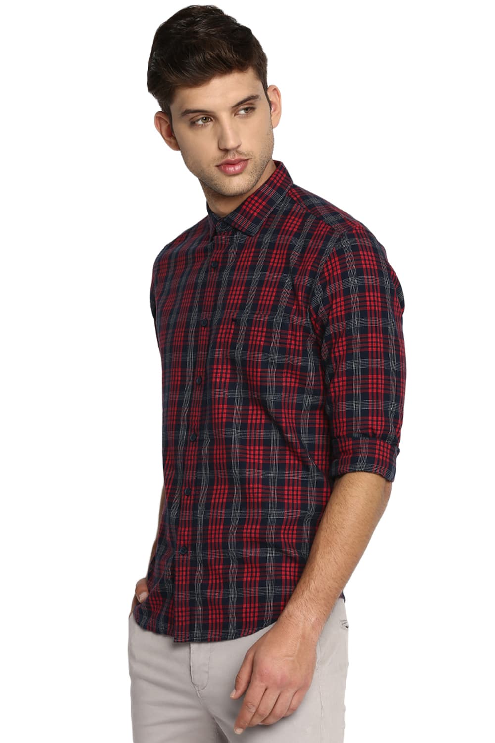 BASICS SLIM FIT CHECKS SHIRT