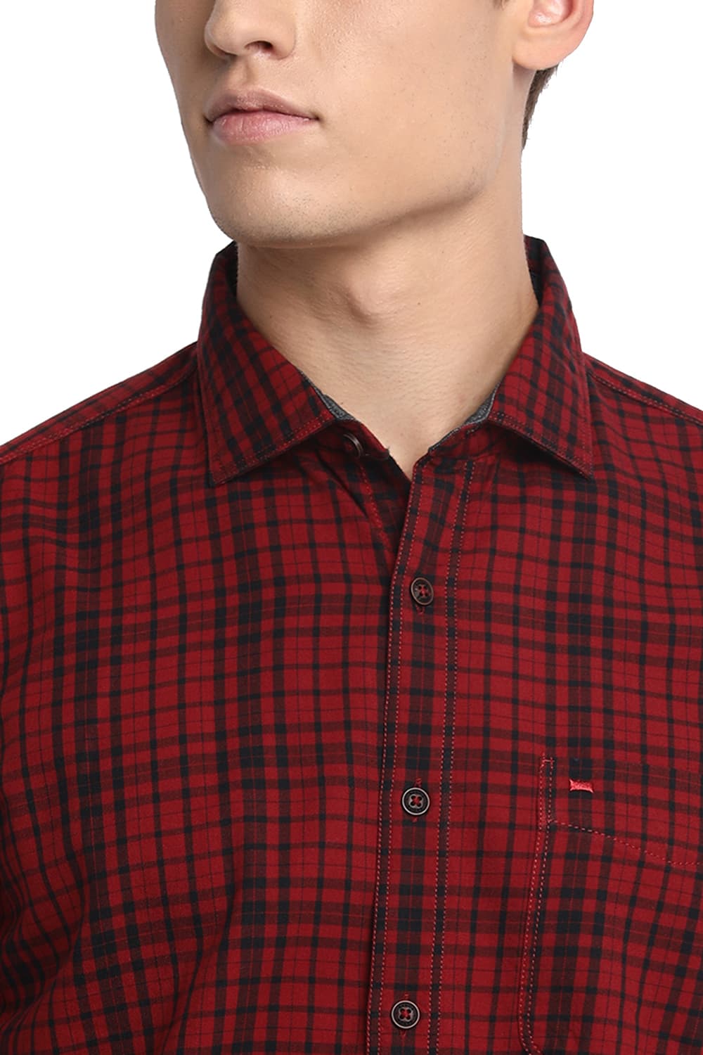 BASICS SLIM FIT CHECKS SHIRT