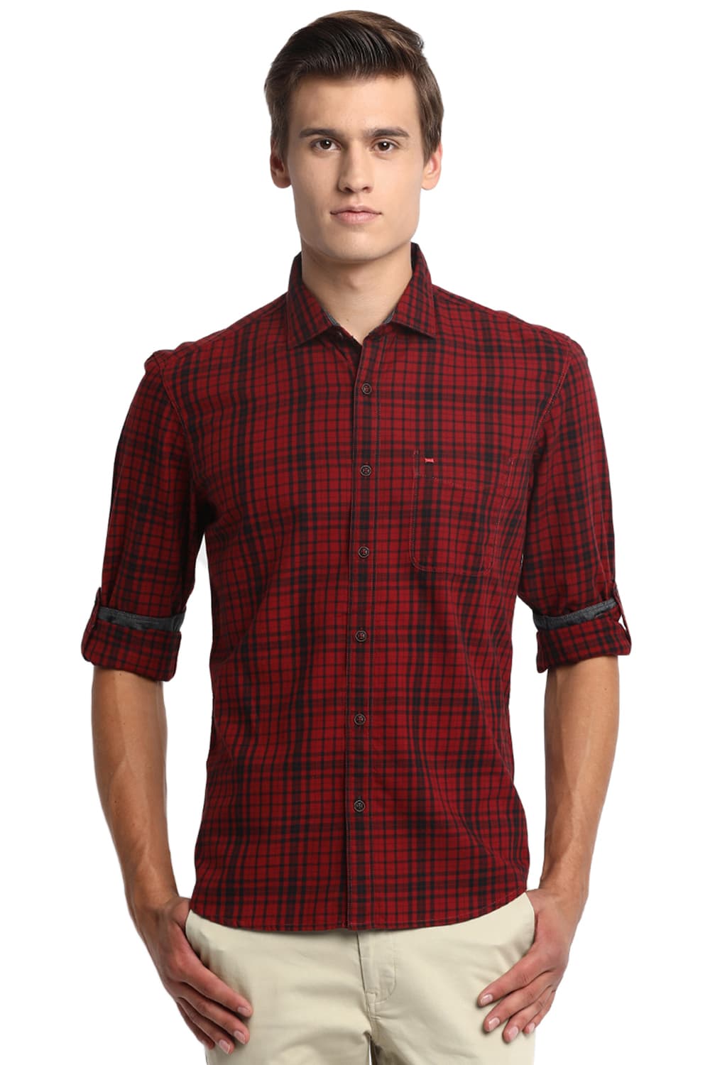 BASICS SLIM FIT CHECKS SHIRT