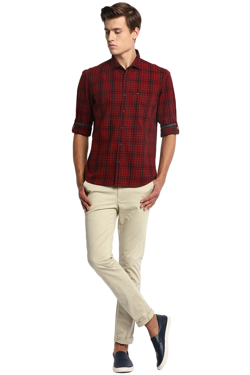 BASICS SLIM FIT CHECKS SHIRT