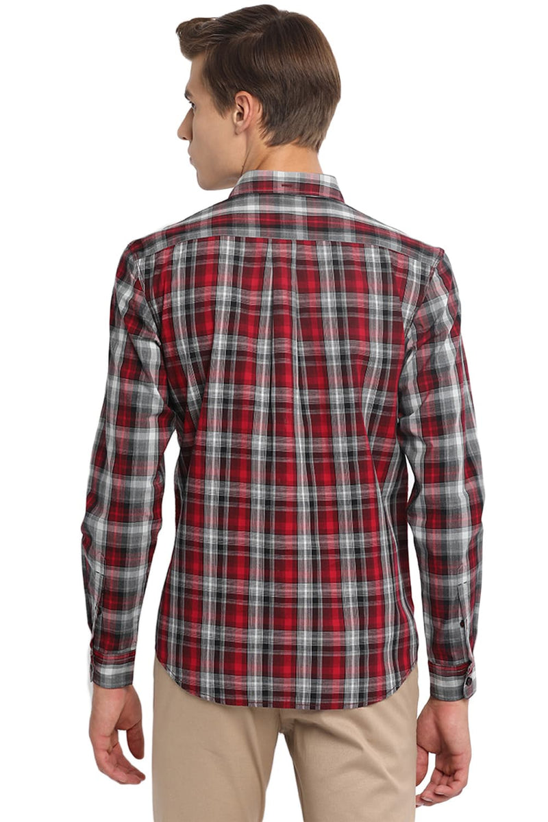 BASICS SLIM FIT MIX AND MATCH CHECKS SHIRT