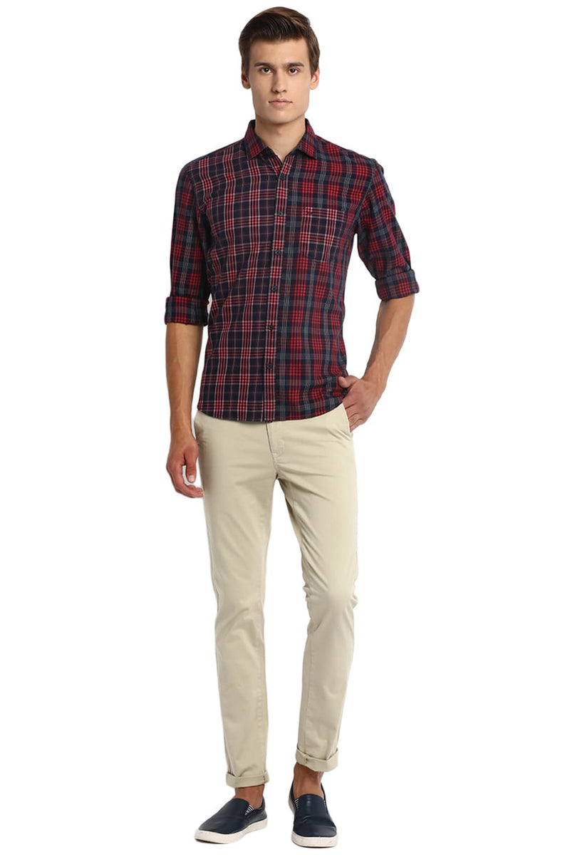 BASICS SLIM FIT MIX AND MATCH CHECKS SHIRT