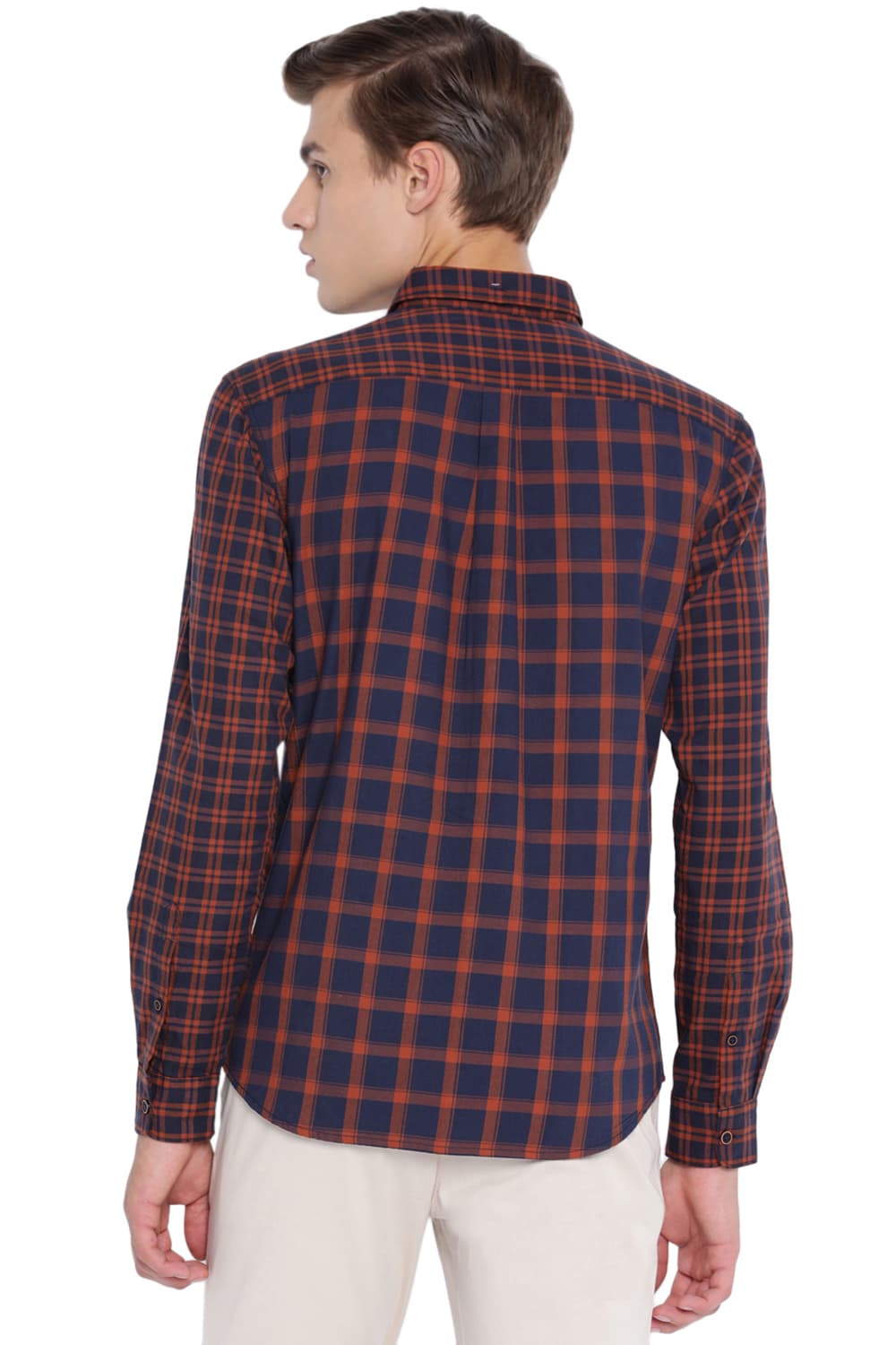 BASICS SLIM FIT MIX AND MATCH CHECKS SHIRT