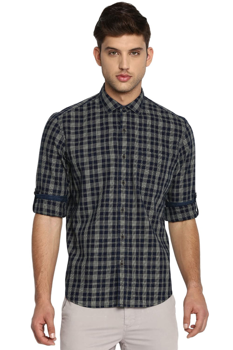 BASICS SLIM FIT CHECKS SHIRT