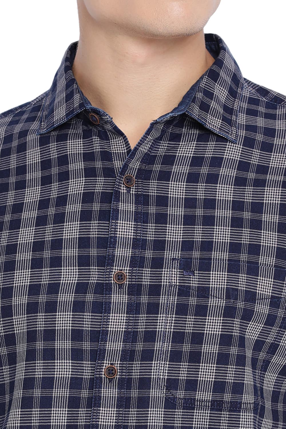 BASICS SLIM FIT CHECKS SHIRT