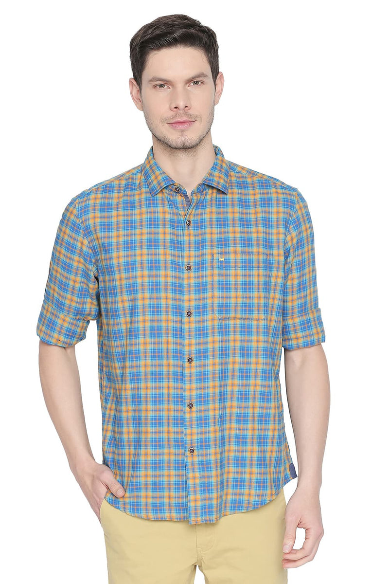 BASICS SLIM FIT CHECKS SHIRT