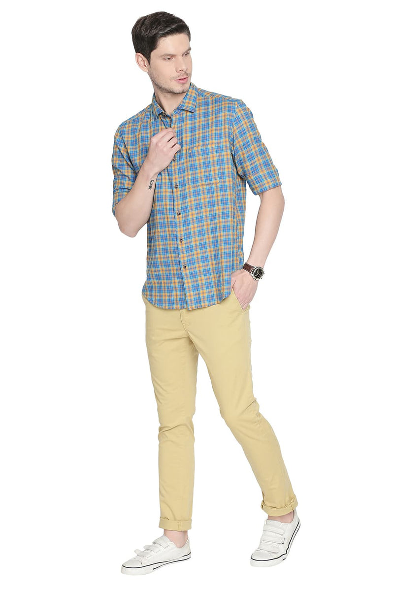 BASICS SLIM FIT CHECKS SHIRT