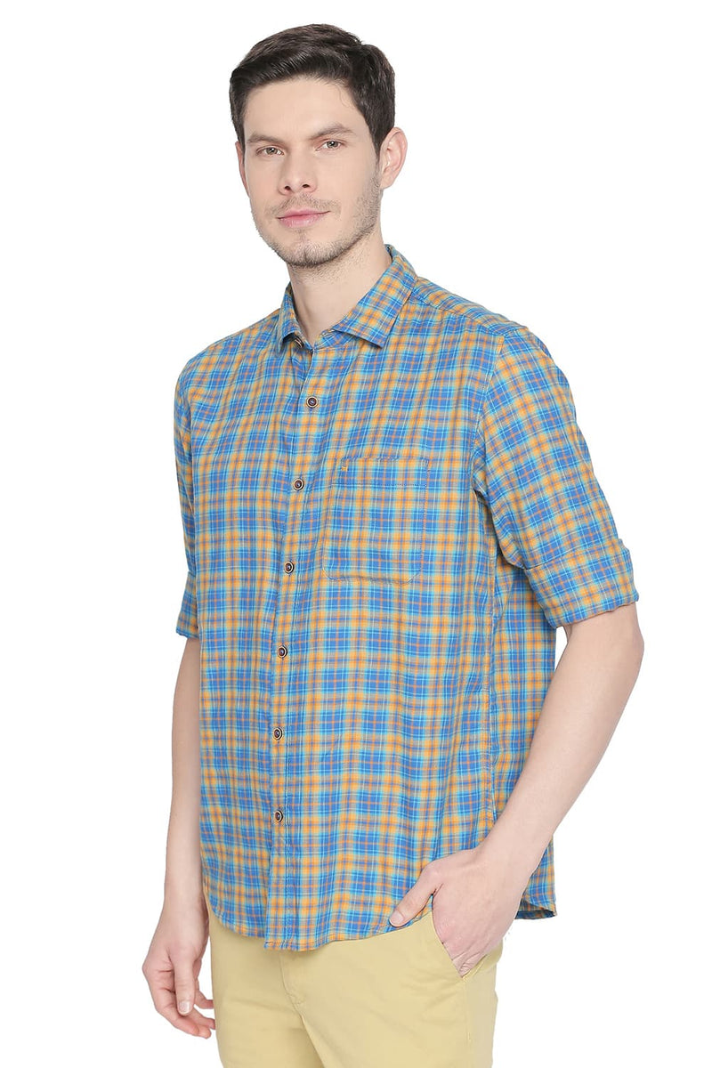 BASICS SLIM FIT CHECKS SHIRT