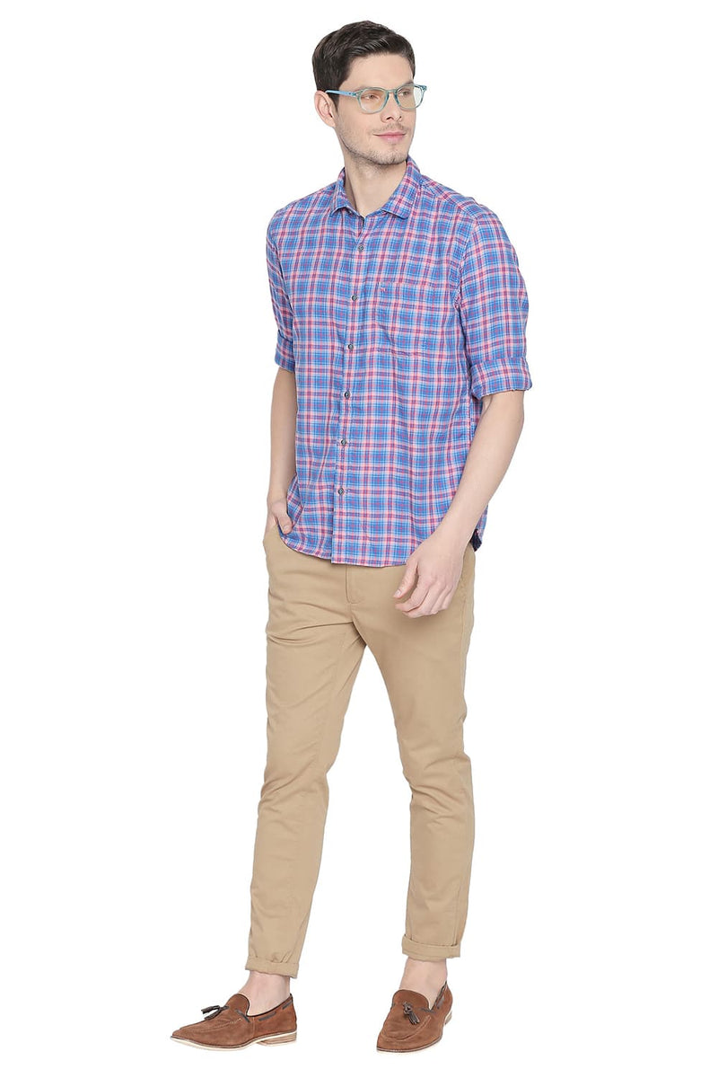 BASICS SLIM FIT CHECKS SHIRT