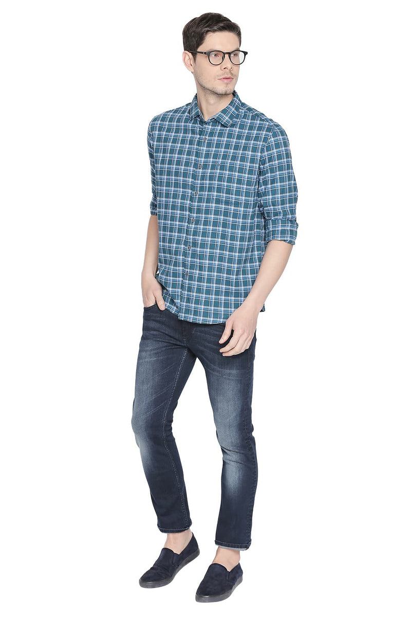 BASICS SLIM FIT CHECKS SHIRT