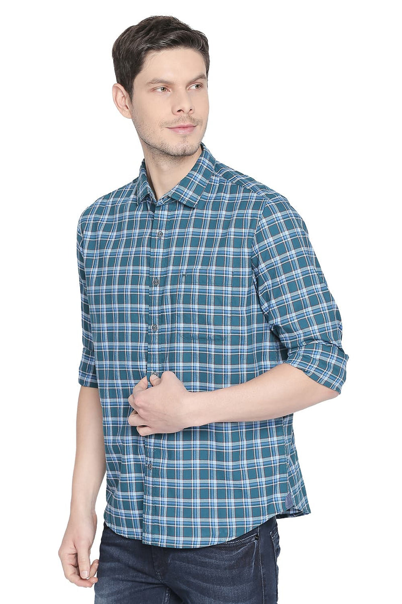 BASICS SLIM FIT CHECKS SHIRT