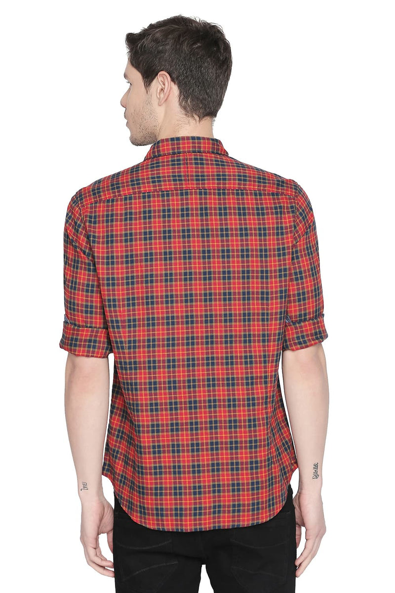 BASICS SLIM FIT CHECKS SHIRT