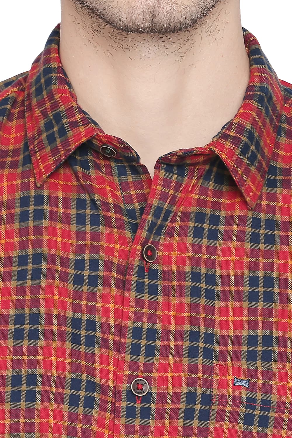 BASICS SLIM FIT CHECKS SHIRT