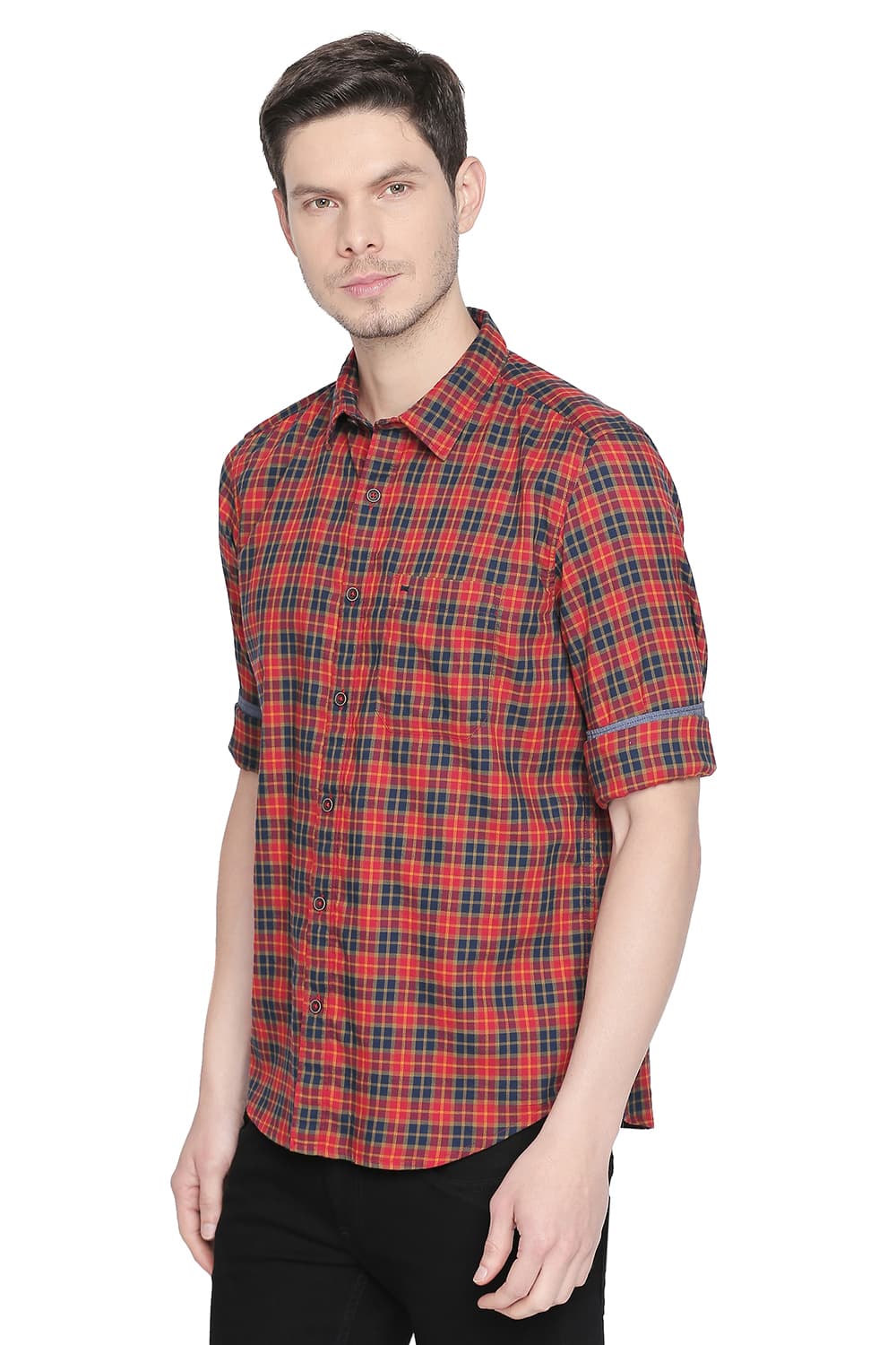 BASICS SLIM FIT CHECKS SHIRT