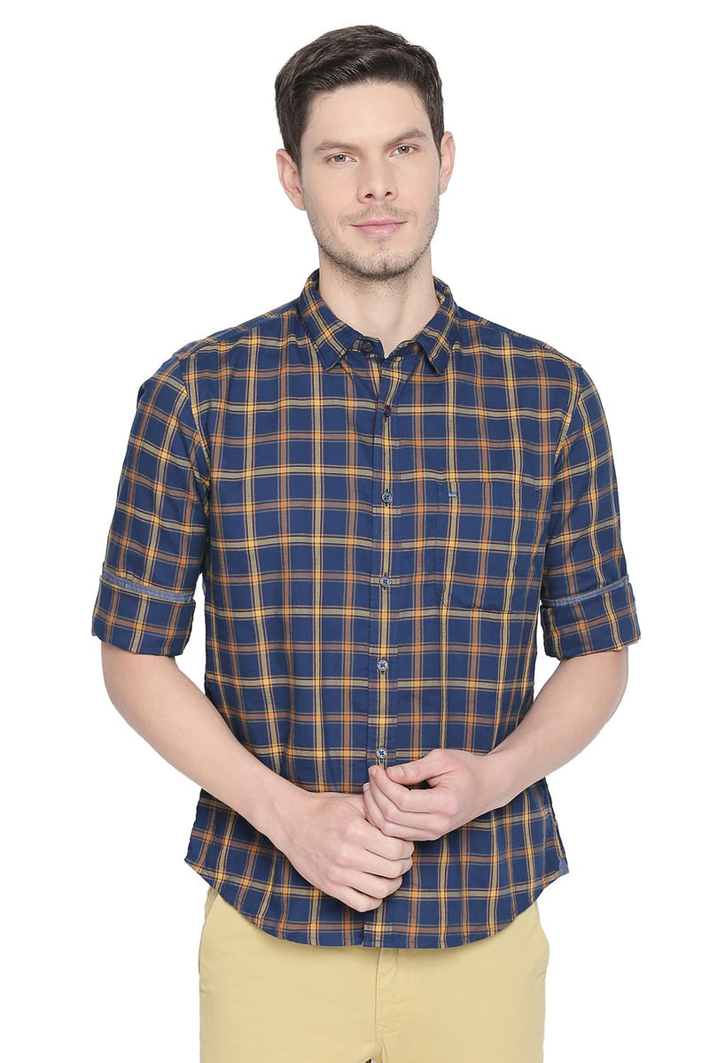 BASICS SLIM FIT CHECKS SHIRT