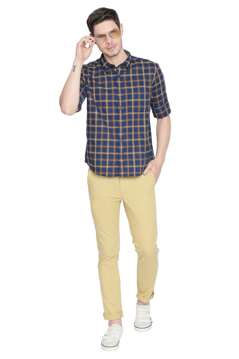 BASICS SLIM FIT CHECKS SHIRT