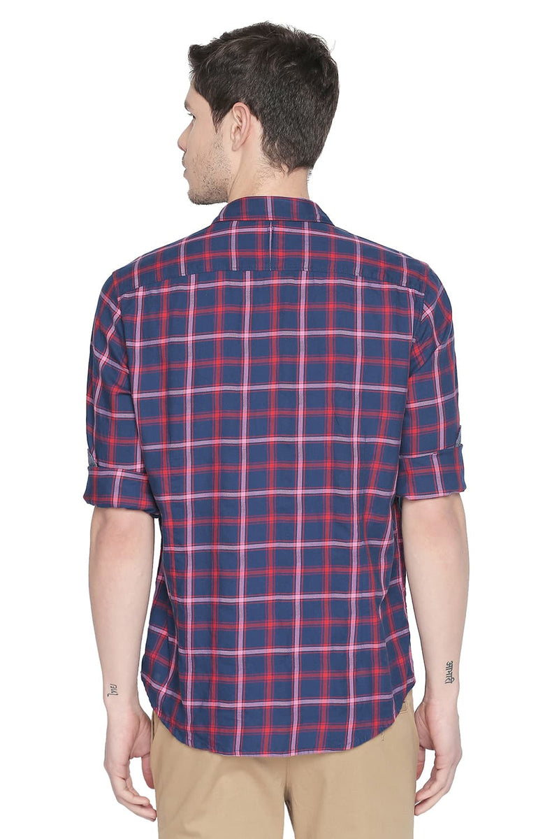 BASICS SLIM FIT CHECKS SHIRT