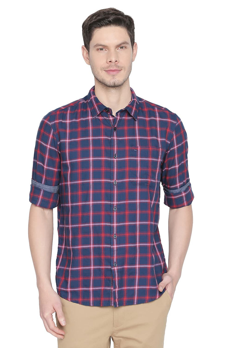 BASICS SLIM FIT CHECKS SHIRT