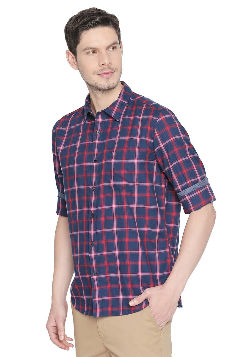 BASICS SLIM FIT CHECKS SHIRT