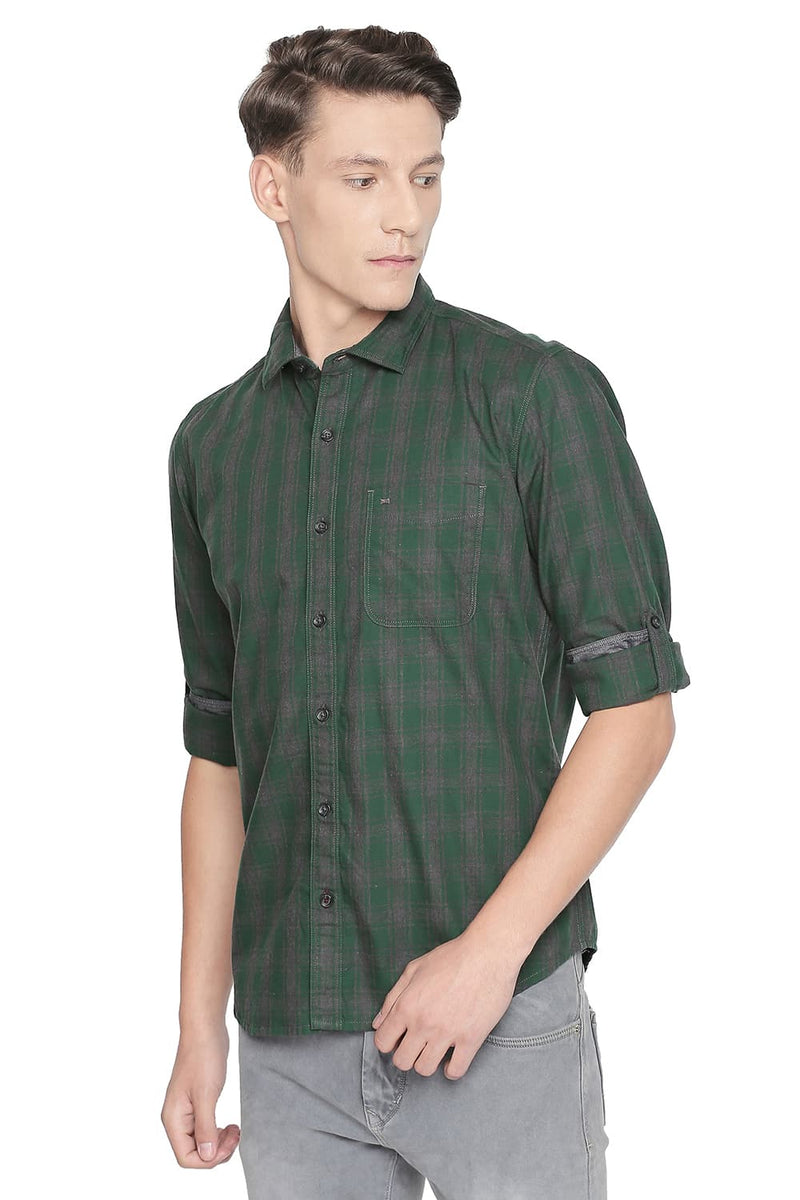 BASICS SLIM FIT CHECKS SHIRT