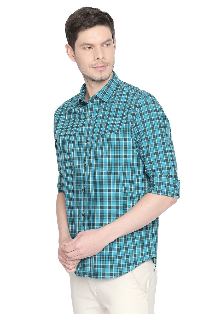 BASICS SLIM FIT CHECKS SHIRT