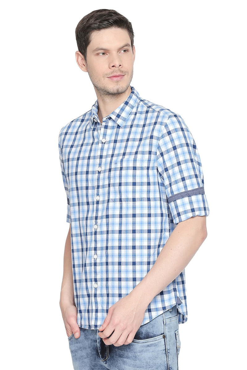 BASICS SLIM FIT CHECKS SHIRT