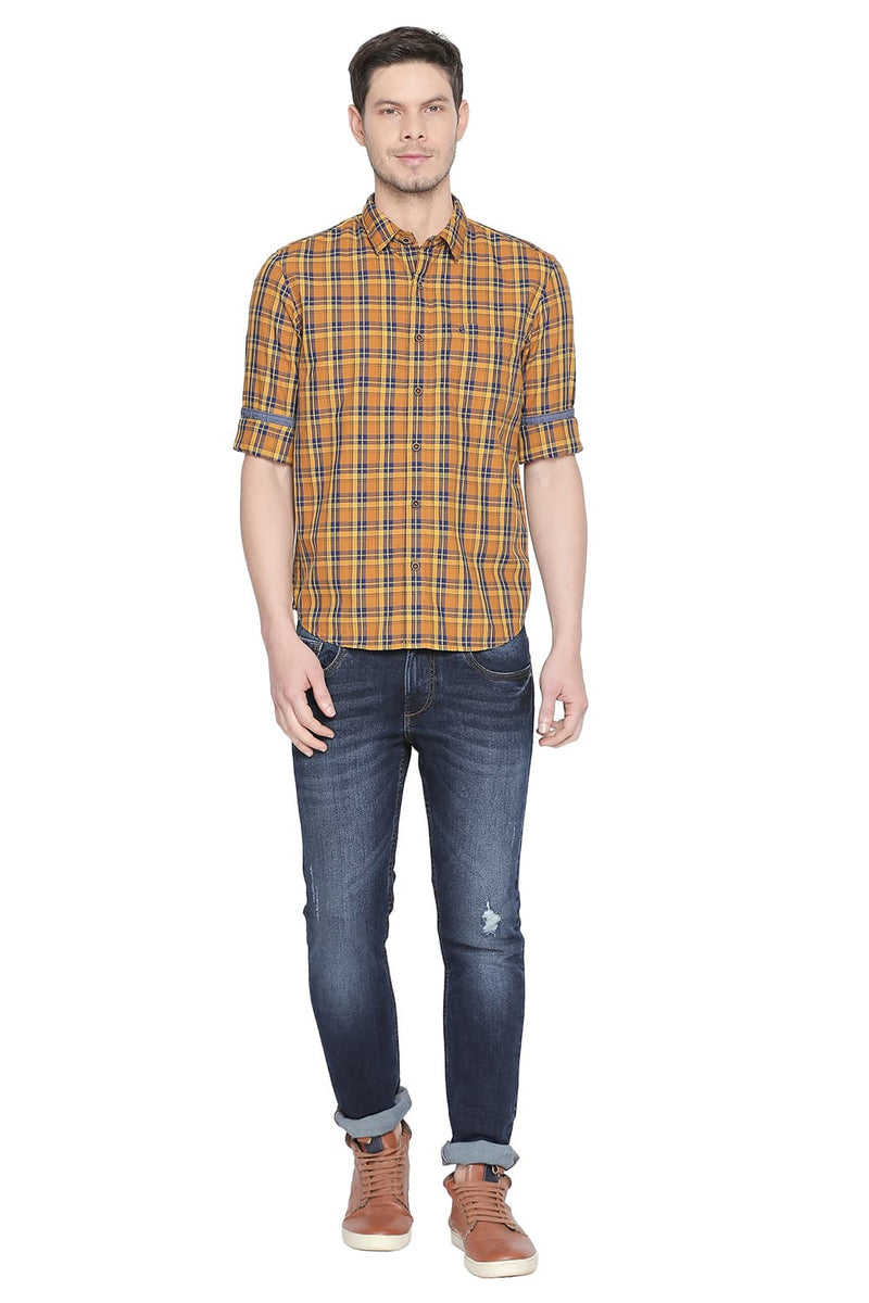 BASICS SLIM FIT CHECKS SHIRT