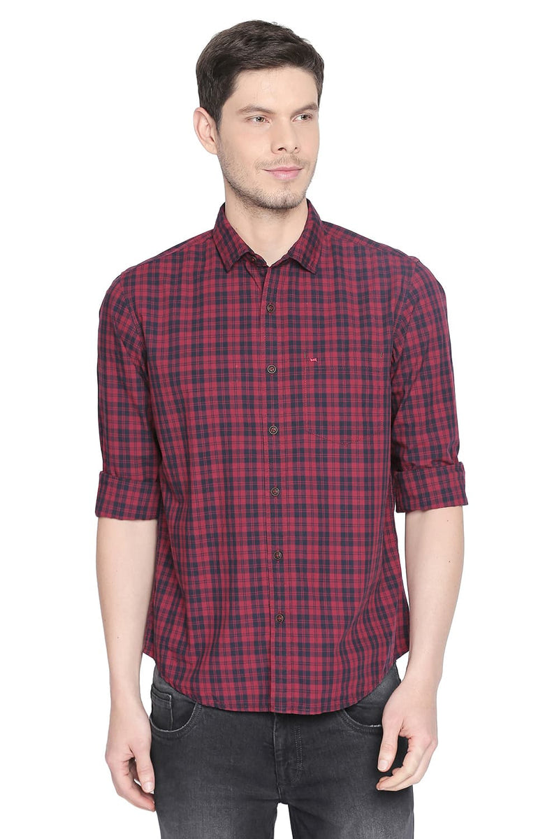 BASICS SLIM FIT CHECKS SHIRT