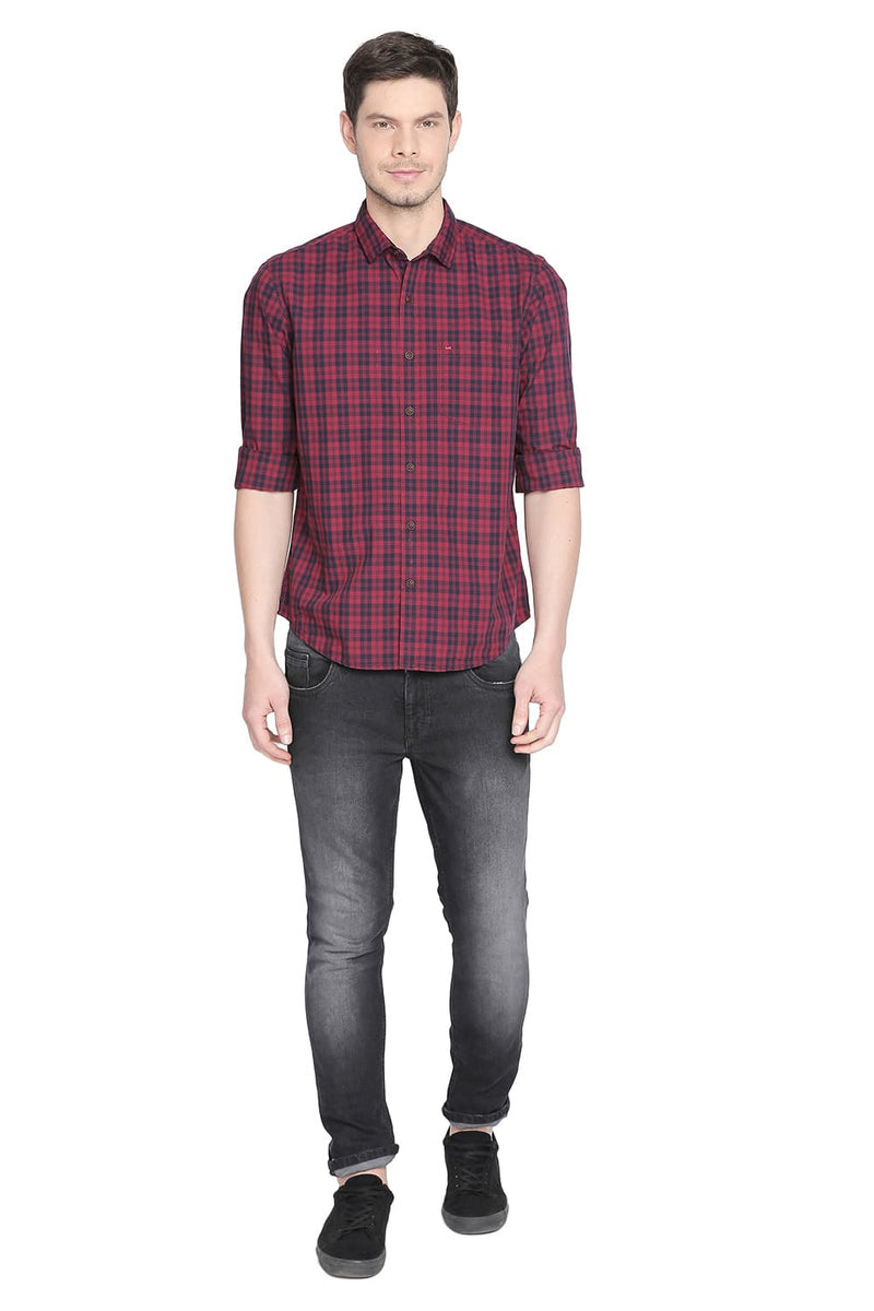 BASICS SLIM FIT CHECKS SHIRT