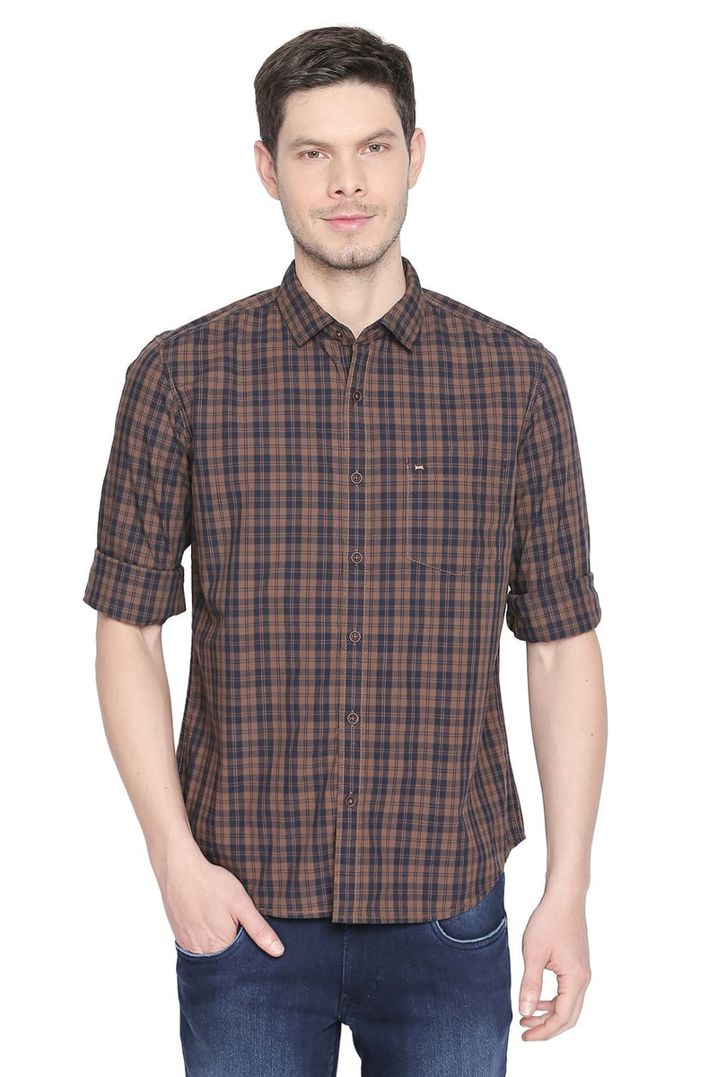 BASICS SLIM FIT CHECKS SHIRT