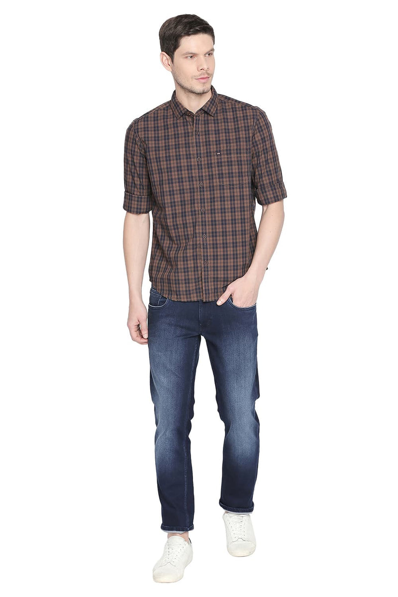 BASICS SLIM FIT CHECKS SHIRT