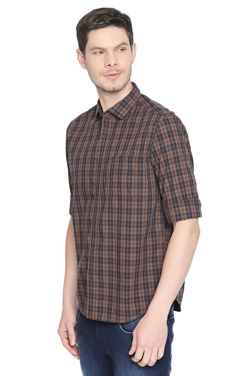 BASICS SLIM FIT CHECKS SHIRT