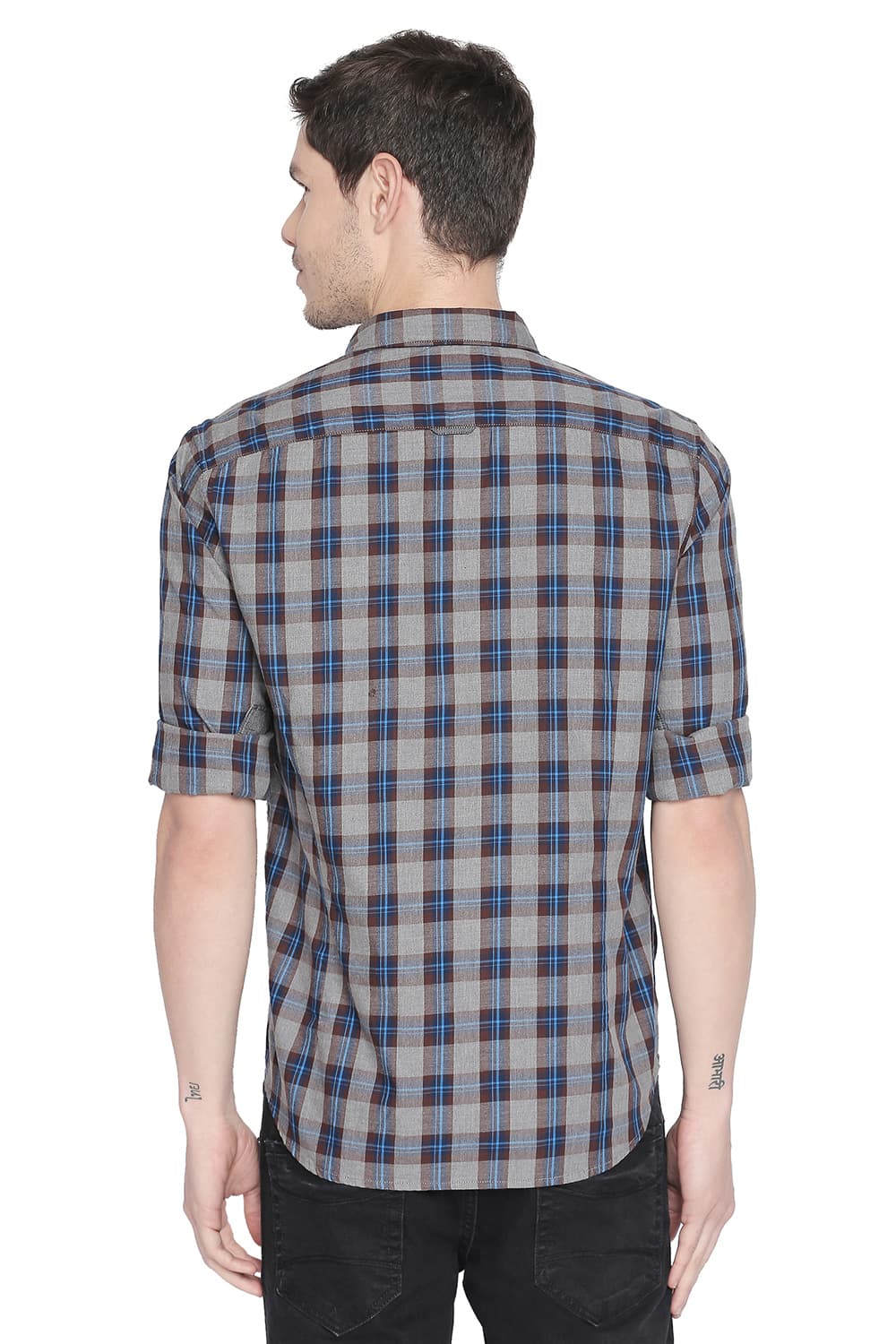 BASICS SLIM FIT CHECKS SHIRT