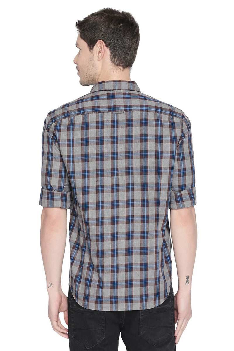 BASICS SLIM FIT CHECKS SHIRT