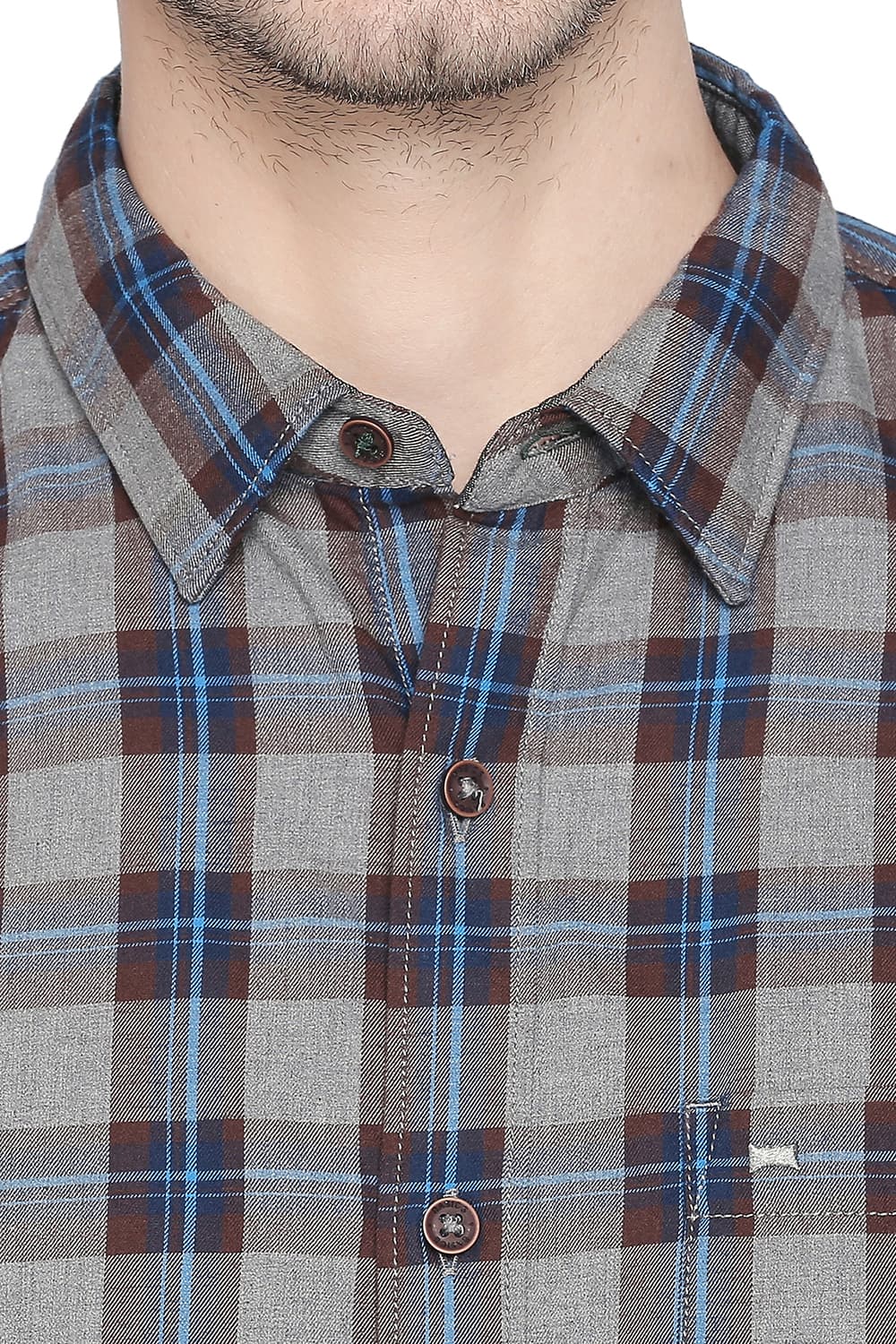 BASICS SLIM FIT CHECKS SHIRT