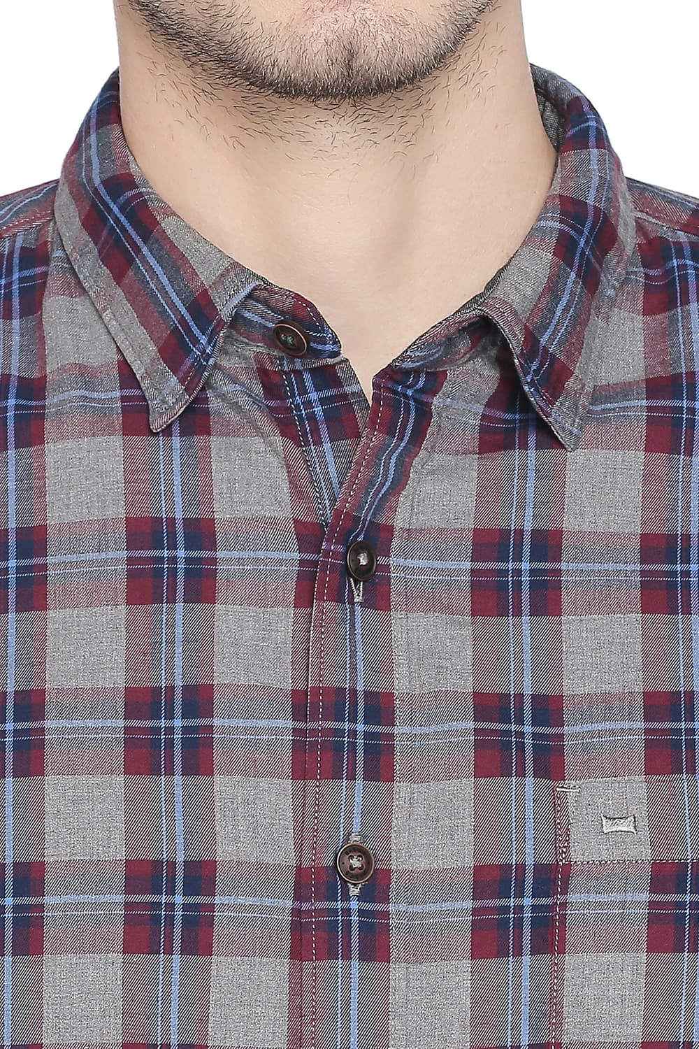 BASICS SLIM FIT CHECKS SHIRT