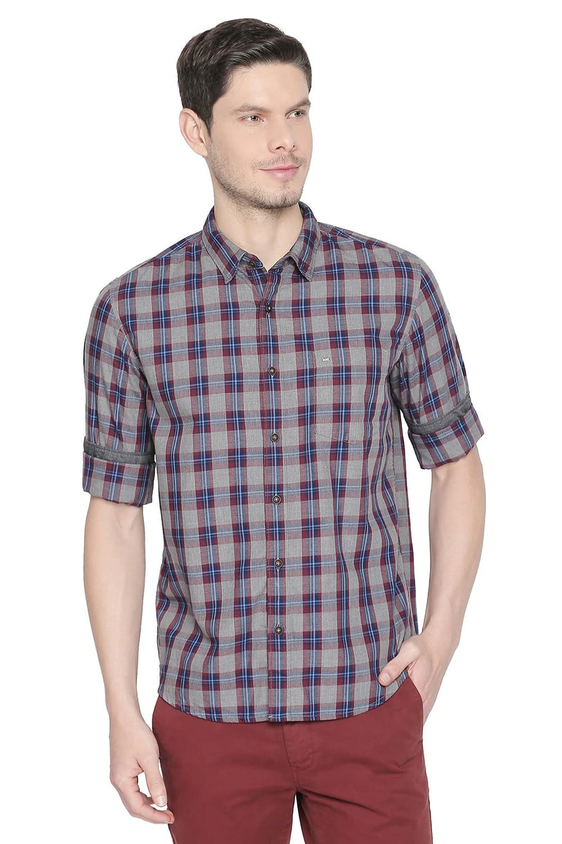 BASICS SLIM FIT CHECKS SHIRT