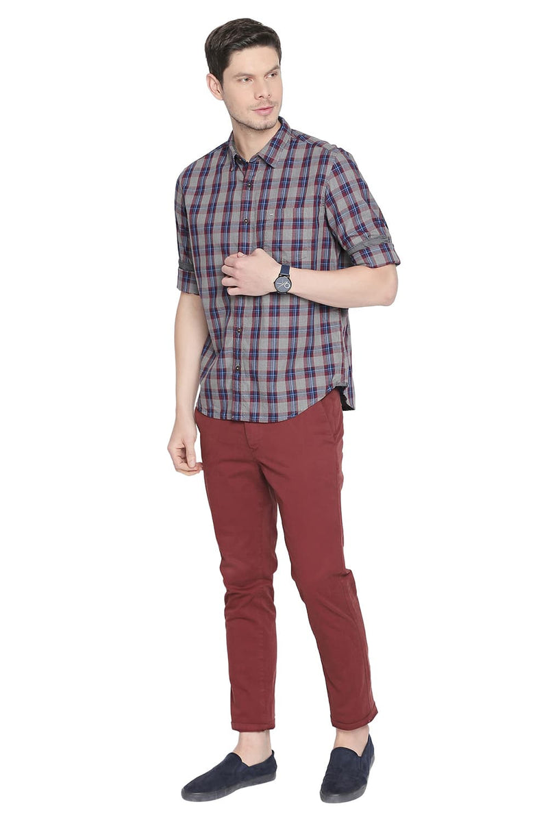 BASICS SLIM FIT CHECKS SHIRT