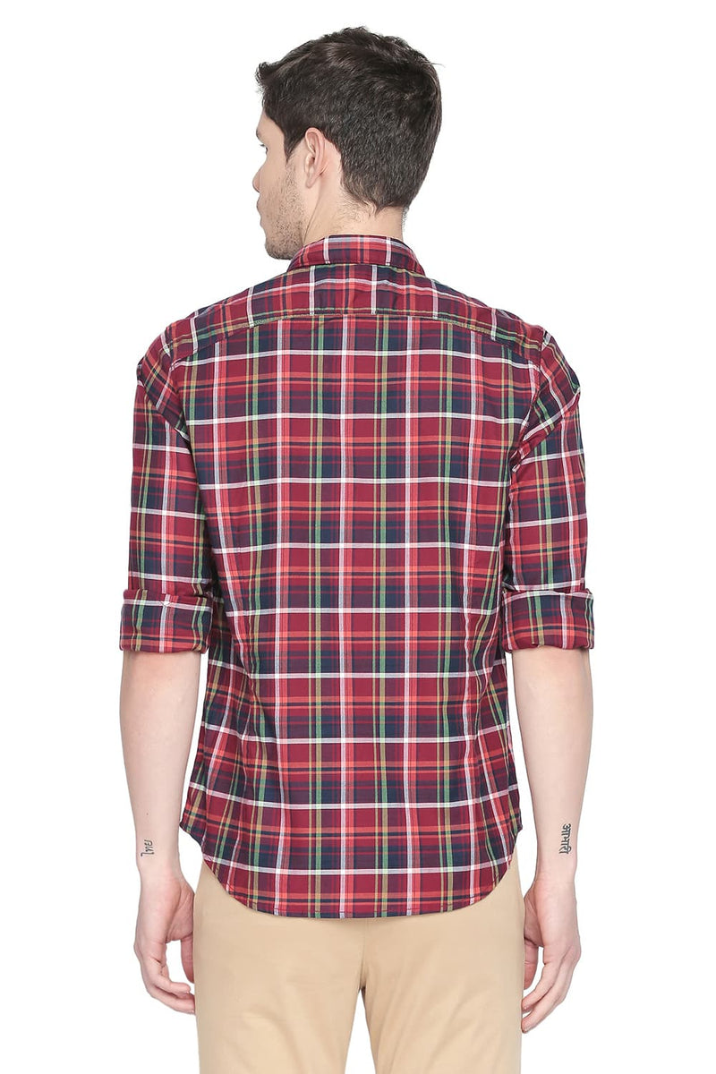 BASICS SLIM FIT CHECKS SHIRT