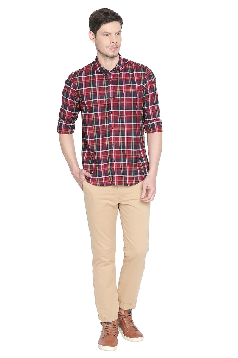 BASICS SLIM FIT CHECKS SHIRT