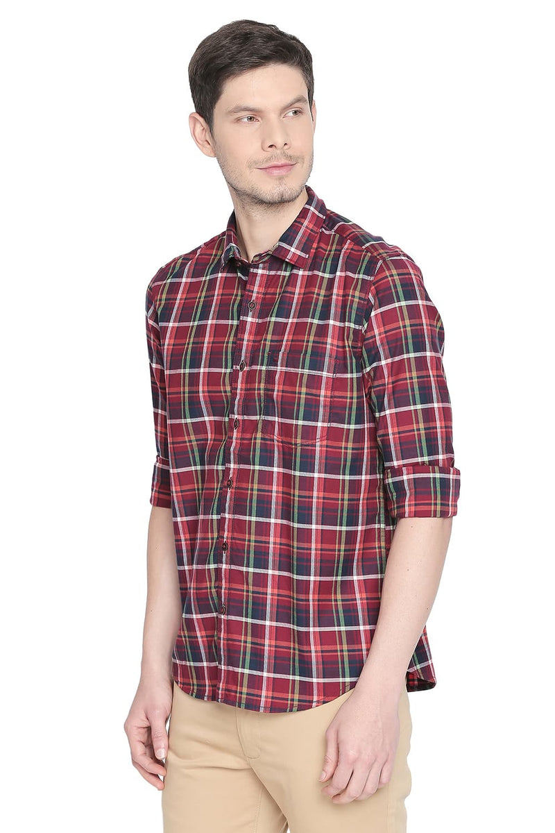 BASICS SLIM FIT CHECKS SHIRT